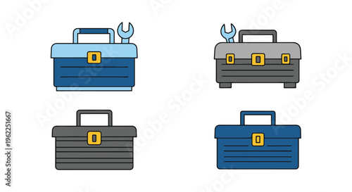 Tool Chest Line art vector abstract decorative illustration
