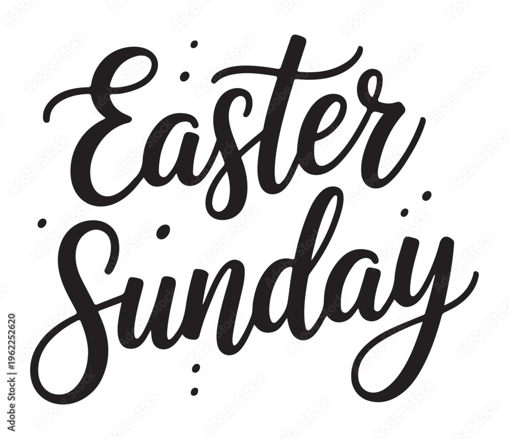 Fototapeta premium Easter Sunday Calligraphy Text on White Background