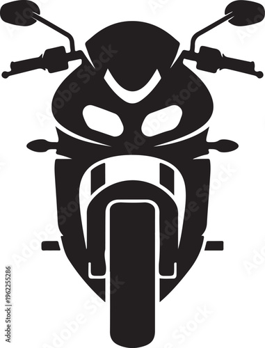 Motorcycle icon. Superbike, sportbike, high-performance bike. Vector icon isolated on white background.