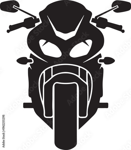 Motorcycle icon. Superbike, sportbike, high-performance bike. Vector icon isolated on white background.