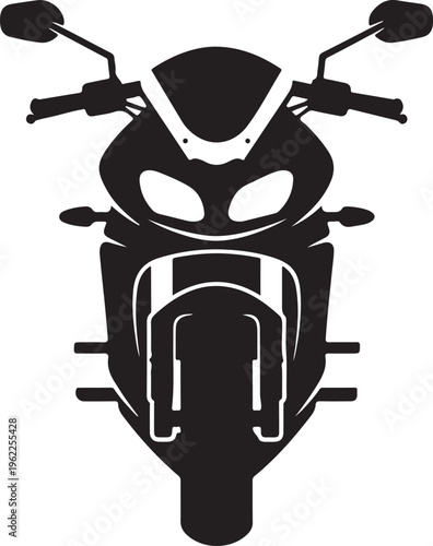 Motorcycle icon. Superbike, sportbike, high-performance bike. Vector icon isolated on white background.