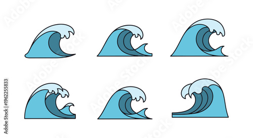 Tsunami Wave Line art vector clean abstract decorative