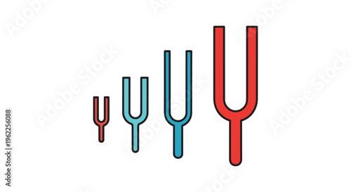 Tuning Fork Line art vector creative color pattern illustration
