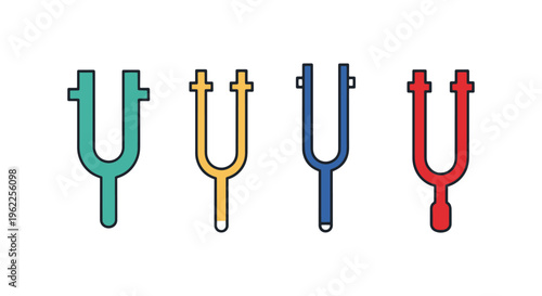 Tuning Fork Line art vector clean abstract shape illustration