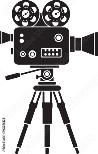 Movie camera vector icon, isolated object on white background