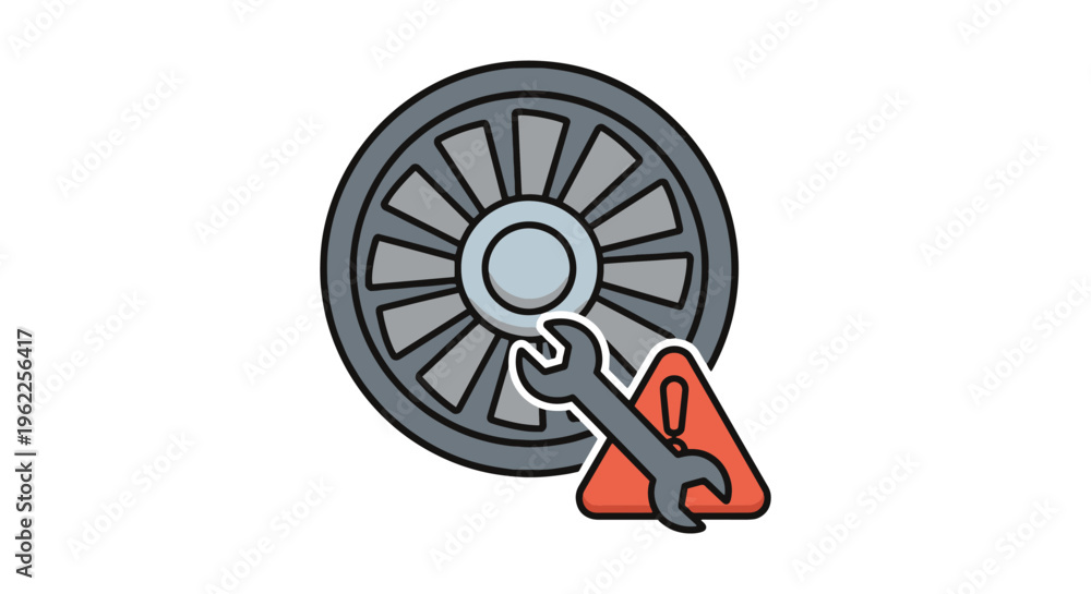 Obraz premium Turbine Control Line art modern abstract design illustration
