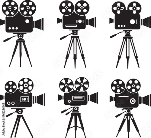 mountain icons set, hills, forest, wood, trees, rivers, lakes, nature landscape icons collection