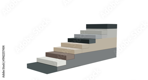 Geometric Staircase Structure with Multiple Levels Ascending Upward