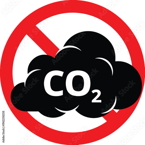 No carbon gas vector sign