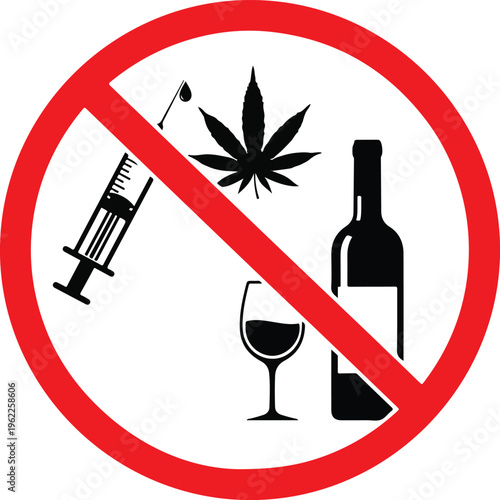 No drugs and alcohol sign