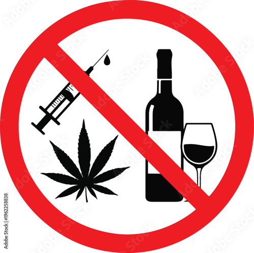 No drugs and alcohol sign