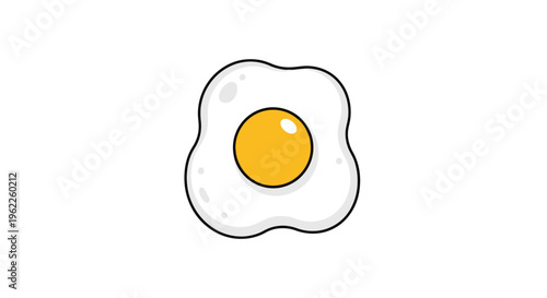 Cartoon Fried Egg: A Simple and Delicious Breakfast Food Illustration