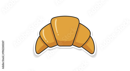 Illustrated depiction of a fresh croissant, perfect for breakfast or bakery promotions