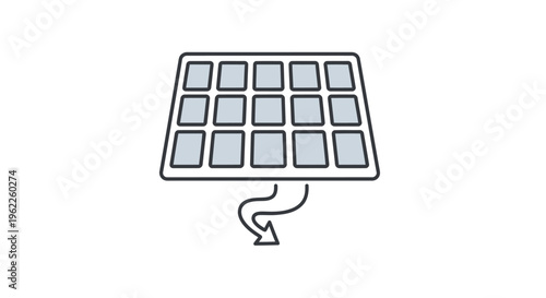 Solar panel illustration depicting energy flow in a sustainable and eco-friendly manner