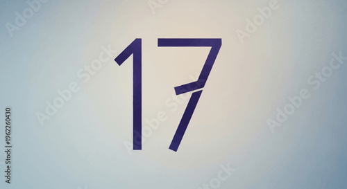 Minimalist representation of the number seventeen in a clean and modern style for design