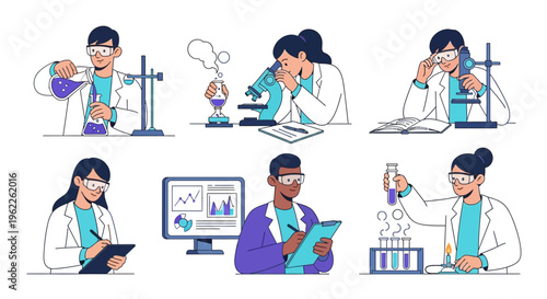Scientists conducting experiments in a laboratory setting.