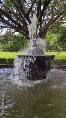 Classic Tiered Water Fountain in a Public Park
