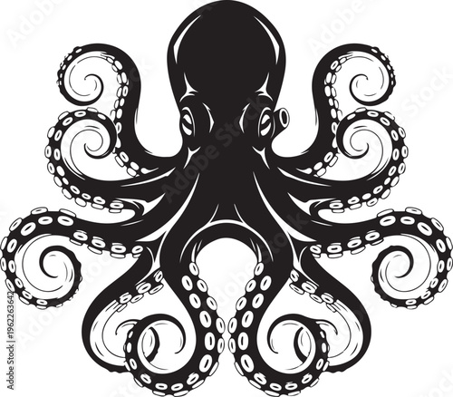 Octopus logo. Isolated octopus on white background 2