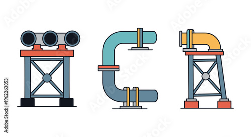 Penstock Support Line art simple modern abstract illustration
