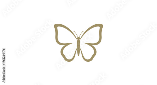 Golden Butterfly Icon Symbol Design.