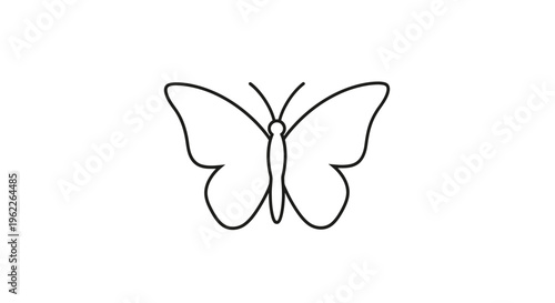 Simple line drawing of a butterfly.
