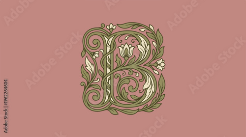Large Letter B Ornate Design.