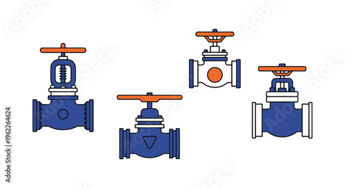Penstock Valve Line art vector modern pattern abstract