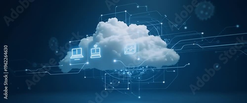 Demonstrate advanced cloud based customization services with flexible virtual infrastructure and adaptive configuration models powering modern enterprise solutions in  Photo Stock  Concept  and empty 