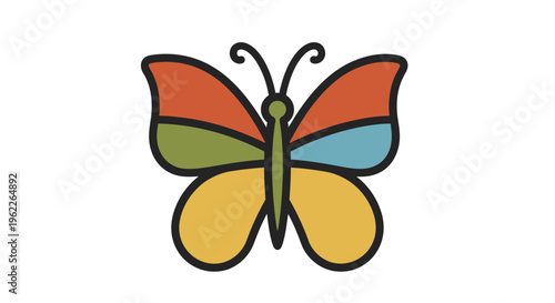 Colorful butterfly with open wings.