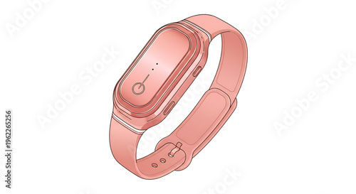 A sleek pink smartwatch with a modern design and minimalist aesthetic, perfect for fitness and health tracking.