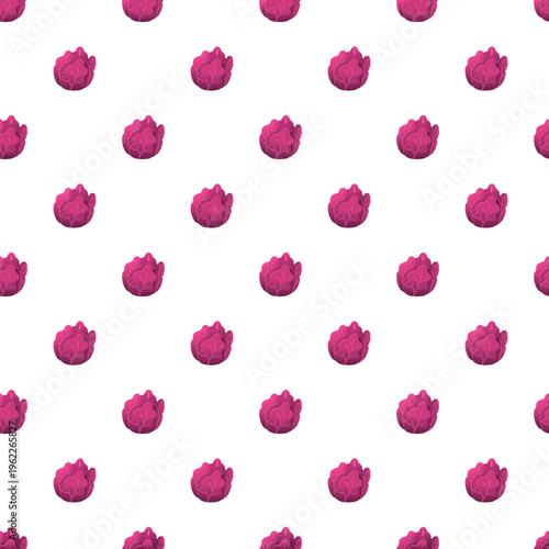 Red cabbage creating a seamless pattern, displaying fresh food, vegan, and healthy eating concepts