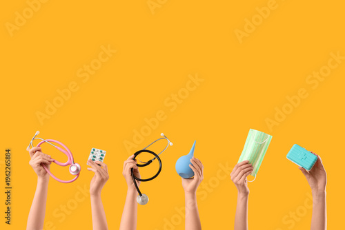 Female hands with stethosco...