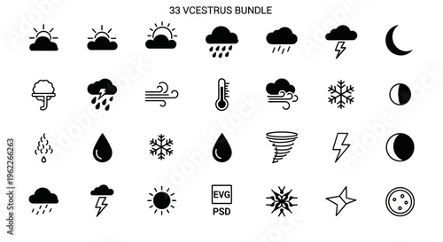 Weather and Climate Icons Collection.