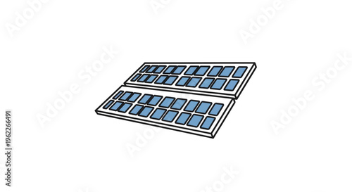 Illustration of solar panel modules, showcasing clean energy production and sustainable power