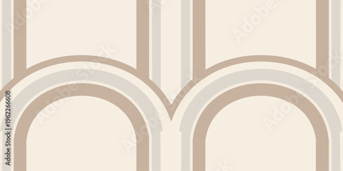 An illustration showcases architectural arches with neutral tones and decorative lines.