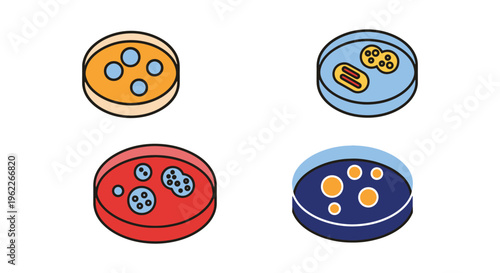 Petri Dish Colony Line art minimal abstract pattern illustration