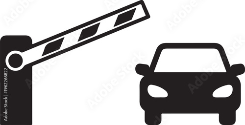 Open barrier, car vector icon