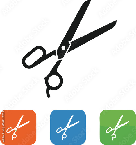 Open Scissors Icon - Illustration