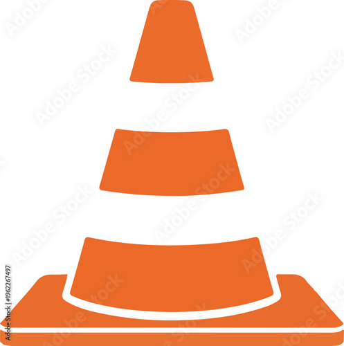 Orange safety cone vector icon