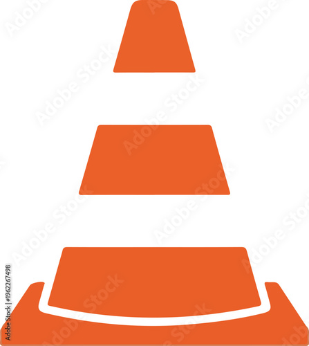 Orange safety cone vector icon