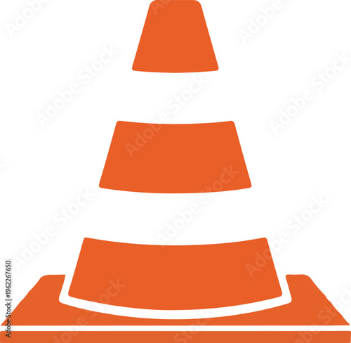 Orange safety cone vector icon
