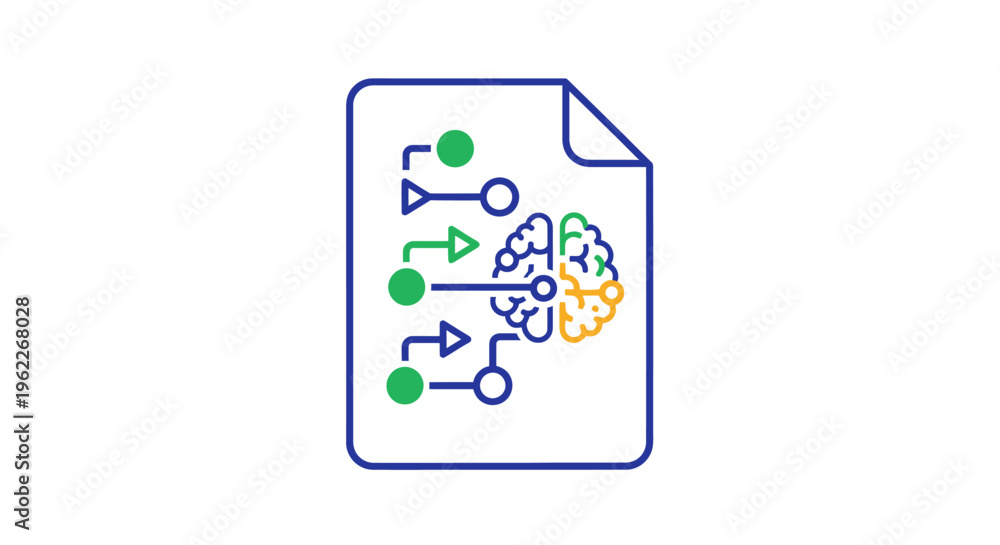 Fototapeta premium Conceptual representation of cognitive process, information flow, and mental exploration