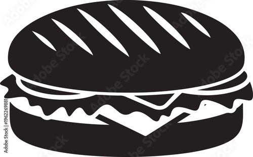 Panini icon.Flat silhouette version.