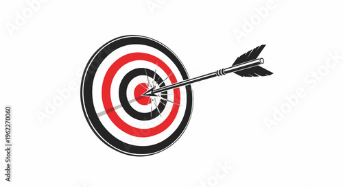 Arrow hitting bullseye on a target