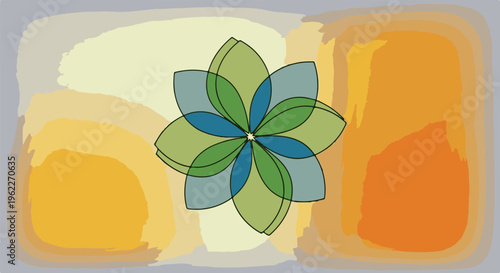 Abstract floral design with overlapping petals and blended color background