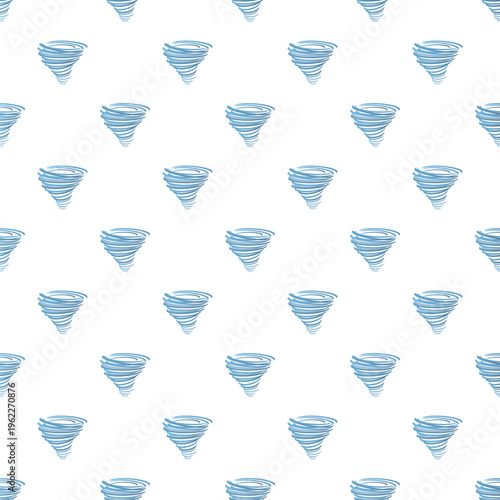 Rotating wind vortexes creating a repeating weather pattern on a white background