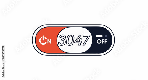 A toggle switch with "ON" and "OFF" indicators, and the number 3047