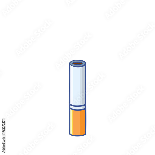 A simple cartoon illustration of a single cigarette