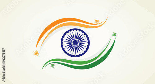 Abstract eye design with national colors and symbols