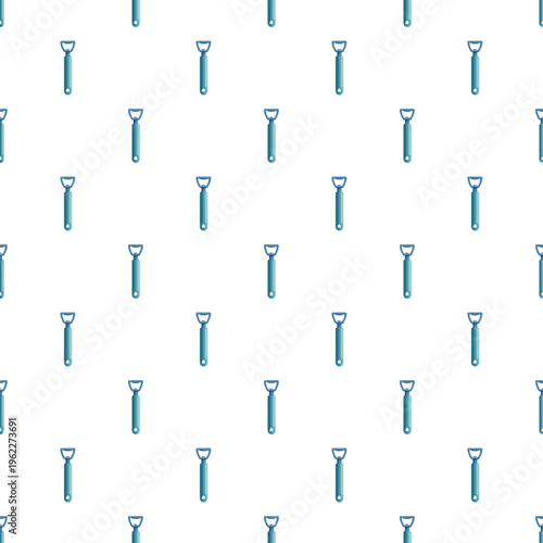 Bottle opener tools arranged in a grid, creating a seamless blue kitchenware pattern